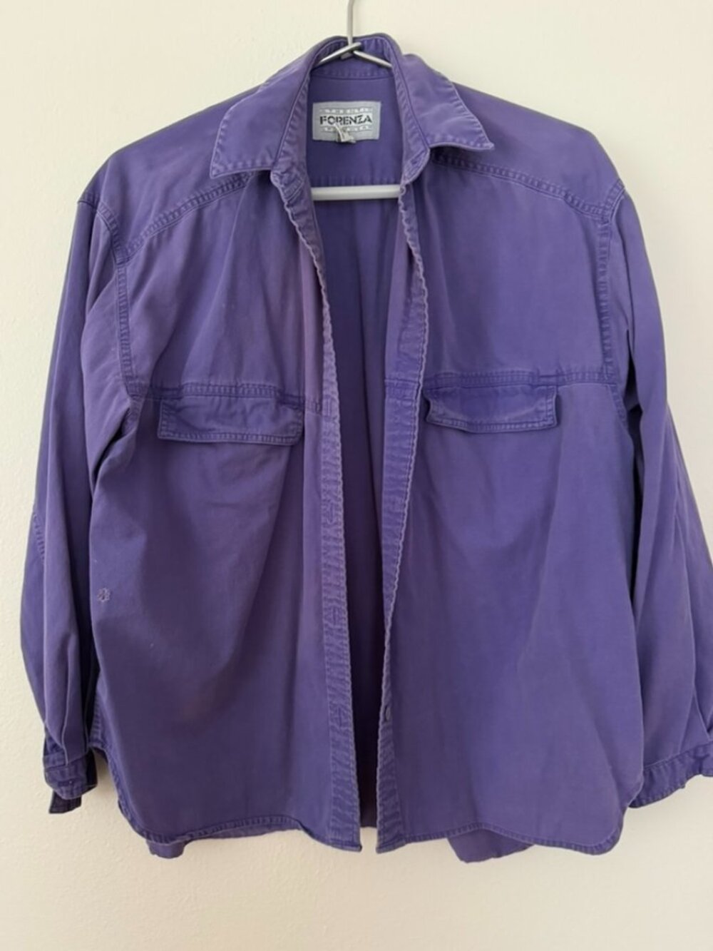 Forenza Purple Button Up Shirt Jacket Overshirt Utility Cotton Medium